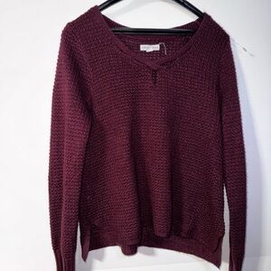 Aeropostale Deep Maroon V-Neck Sweater